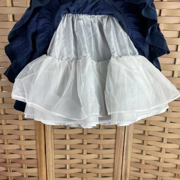 Puffy Blue Striped Lolita Skirt - Picture 6 of 8
